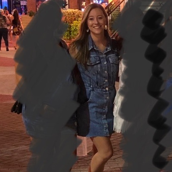 Denim Dress with distressed bottom - Picture 3 of 3